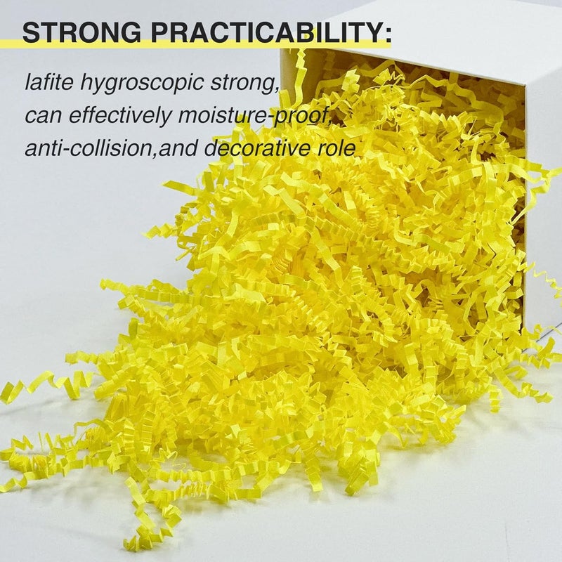 Corlcol 2LB Crinkle Paper Shred Filler for Bag Gift Box Basket Confetti Paper Shreded Stuffing Decorations(Yellow) - Image 4